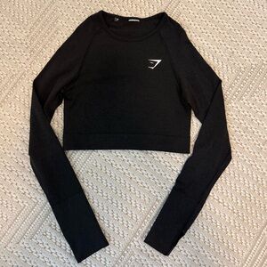 Gymshark Black Vital Crop Top - Size XS